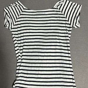 Black and white striped kids top